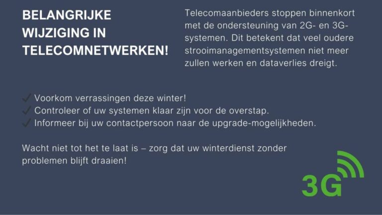 2G en 3G verdwijnen – Is uw strooimanagementsysteem klaar voor de toekomst?